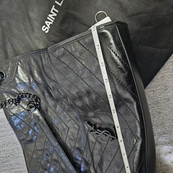 YSL Niki Large Crinkled Calf Shopper Tote Bag- Almost NEW w/ black on black HW - Picture 10 of 17